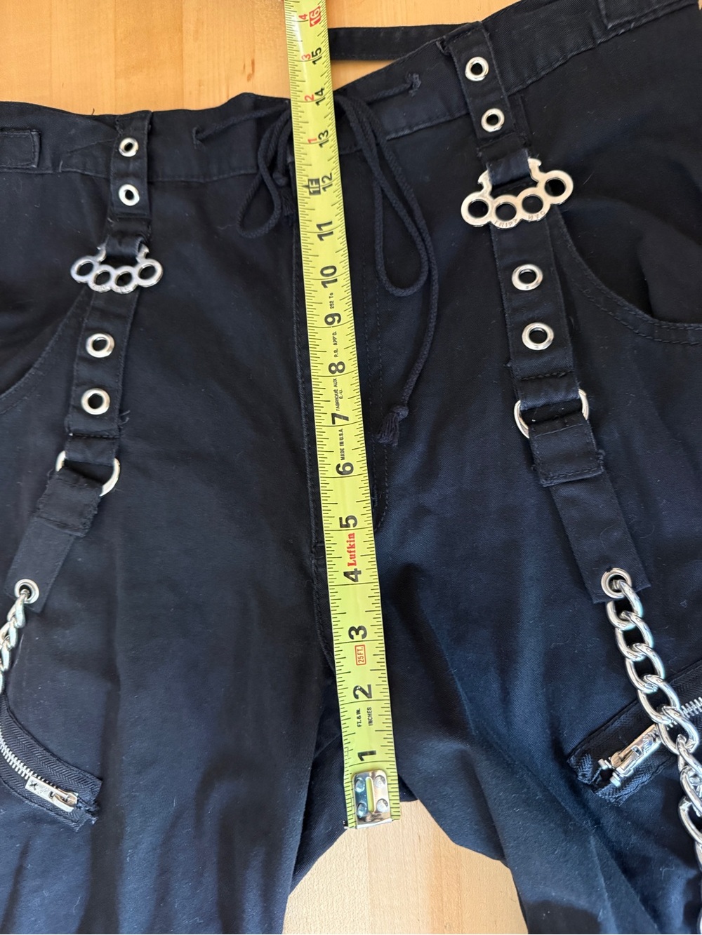 Tripp NYC Vintage Y2K Goth Punk Bondage Cargo Pants Chain Zippers Studs M *EUC* - Picture 10 of 13